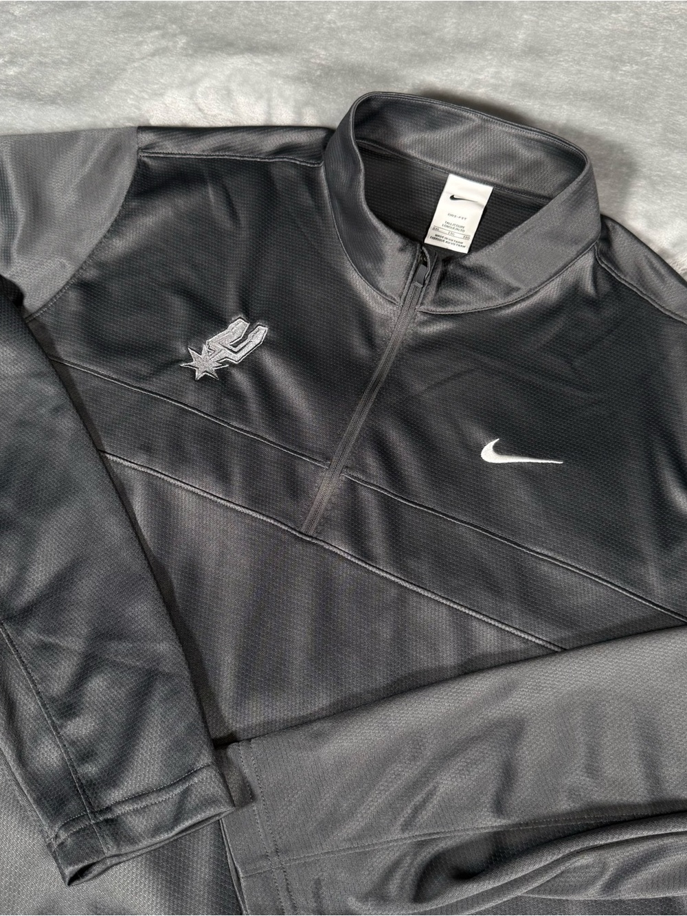 Nike San Antonio Spurs Half Zip Pullover Mens 2XL Tall Dri Fit NBA Gray
